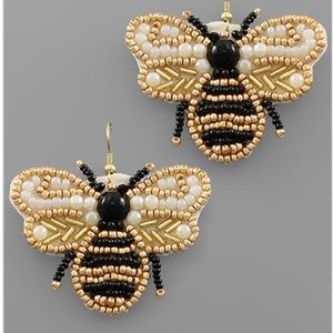 BEE 🐝 SEED BEADED EARRINGS NWT
